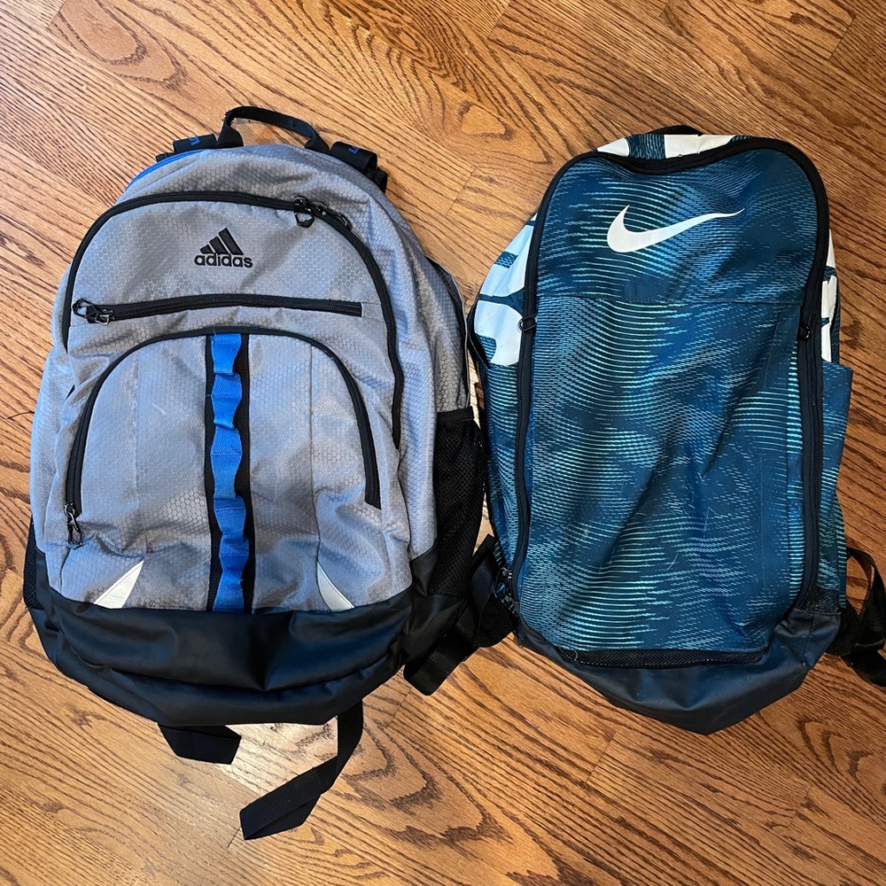 Boys book bags- Nike & Adidas. $35ea. Or both for $60